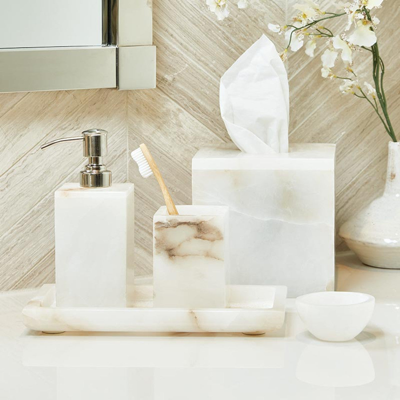 Alabaster Soap & Lotion Dispenser (Set of 2)